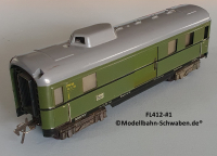 Fleischmann 412J-#1 Spur 0, Gepäckwagen 4-achsig, grün, Innenbeleuchtung