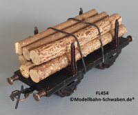 Fleischmann 454 Spur 0, Langholzwagen, 2-achs, Metall, OVP