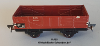 Fleischmann 455 Spur 0, Hochbordwagen, rotbraun, 2-achs, Metall