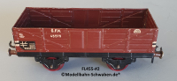 Fleischmann 455 Spur 0, Hochbordwagen, rotbraun, 2-achs, Metall