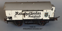 Fleischmann 481-#1 Spur 0, Kühl- / Bierwagen Reichelbräu Kulmbach, Metall, weiss