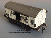 Fleischmann 481-#1 Spur 0, Kühl- / Bierwagen Reichelbräu Kulmbach, Metall, weiss