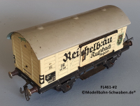 Fleischmann 481-#2 Spur 0, Kühl- / Bierwagen Reichelbräu Kulmbach, Metall, beige