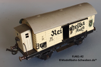 Fleischmann 481-#2 Spur 0, Kühl- / Bierwagen Reichelbräu Kulmbach, Metall, beige
