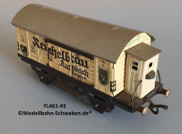 Fleischmann 481-#2 Spur 0, Kühl- / Bierwagen Reichelbräu Kulmbach, Metall, beige