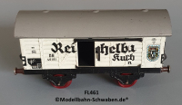 Fleischmann 461 Spur 0, Kühl- / Bierwagen Reichelbräu Kulmbach, Metall, weiss