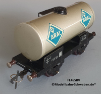 Fleischmann 465 BV Spur 0, Kesselwagen ARAL, 2-achs, Metall