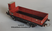 Fleischmann 470 Spur 0, Niederbordwagen m. BrH., rotbraun, Metall,