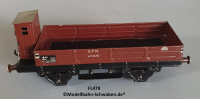 Fleischmann 470 Spur 0, Niederbordwagen m. BrH., rotbraun, Metall,