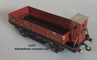 Fleischmann 470 Spur 0, Niederbordwagen m. BrH., rotbraun, Metall,