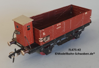 Fleischmann 475 Spur 0, Hochbordwagen m.BrH., rotbraun, 2-achs, Metall