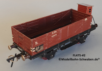 Fleischmann 475 Spur 0, Hochbordwagen m.BrH., rotbraun, 2-achs, Metall
