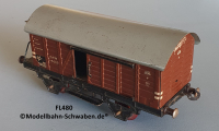 Fleischmann 480 Spur 0, Gedeckter Güterwagen m.BrH, rotbraun, 2 Schiebetüren, Metall