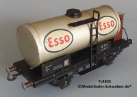 Fleischmann 485 E Spur 0, Kesselwagen ESSO, 2-achs, Metall, Bremserhaus