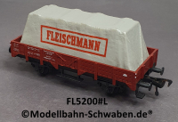 Fleischmann 5200 H0 Niederbordwagen mit Plane, BN 326 3 777-7, DB