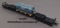 Fleischmann 5297 H0 Tiefladewagen mit Generator BBC Brown Boveri, DB, OVP