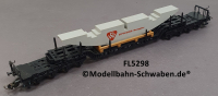 Fleischmann 5298 H0 Tiefladewagen mit DYWIDAG Montagebau, DB, OVP