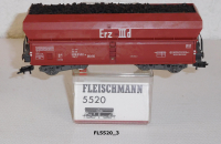 Fleischmann 5520 H0 Selbstentladewagen Erz IIId, Kohlebeladung, DB, OVP