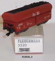 Fleischmann 5520 H0 Selbstentladewagen Erz IIId, Kohlebeladung, DB, OVP