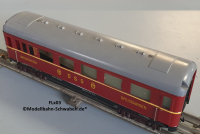 Fleischmann 411J Spur 0, Speisewagen 4-achsig, DSG, rot, Innenbeleuchtung