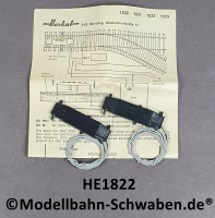 Herkat 1822 Schaltkontakt für H0-Zweileitergleise ohne Schotterbett, 42x15x5mm, 2 Stk. OVP