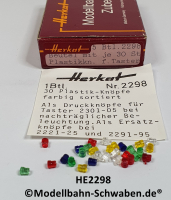 Herkat 2298 Plastikknöpfe, transparent, 30 Stk. 5 Farben, OVP