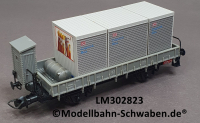 Lima 302823 H0 Flachwagen m Bremserhaus, bel. m.DB Logistik Boxen, FS, OVP