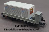 Lima 302823 H0 Flachwagen m Bremserhaus, bel. m.DB Logistik Boxen, FS, OVP