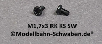 M1,7x3 mm Schraube Rundkopf Kreuzschlitz schwarz