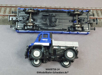 Märklin 00758-14 H0 Flachwagen THW bel. m. MB Unimog, DB, OVP