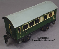 Märklin 17230 Spur 0, Blech Personenwagen 2./3. Kl., Grün, 145 mm