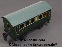 Märklin 17230 Spur 0, Blech Personenwagen 2./3. Kl., Grün, 145 mm