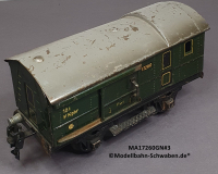 Märklin 17260 Spur 0, Blech Gepäckwagen, grün, 165 mm