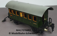 Märklin 17270B Spur 0, Blech Personenwagen 3. Kl., Donnerbüchse, grün, Beleuchtung, DRG, OVP