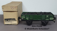 Märklin 17610K Spur 0, Blech, Offener Güterwagen bel.m.Kohle, grün, DR, Länge 165 mm