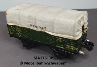 Märklin 17610P Spur 0, Blech, Offener Güterwagen mit Plane, grün, DR, Länge 165 mm