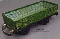 Märklin 1761K0 Spur 0, Blech Offener Güterwagen,autom.Kupplung, grün, Länge 165 mm