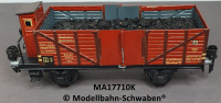 Märklin 17710K Spur 0, Blech, Hochbordwagen, BrHs, bel.m.Kohle, rotbraun, DR, Länge 185 mm