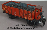 Märklin 17710K Spur 0, Blech, Hochbordwagen, BrHs, bel.m.Kohle, rotbraun, DR, Länge 185 mm