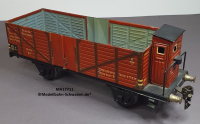 Märklin 17711 Spur 1, Offener Güterwagen, mit Bremserhaus und Klapptüren, rotbraun, 270 mm