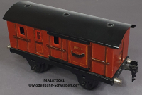 Märklin 18750 Spur 0, Blech Gepäckwagen, Schiebetüren, Rotbraun, 165 mm