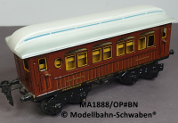 Märklin 1888/OP Spur 0, Blech Schlafwagen MITROPA. 4-achsig, braun, Inneneinrichtung, OVP