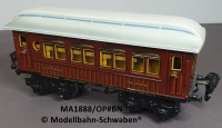 Märklin 1888/OP Spur 0, Blech Schlafwagen MITROPA. 4-achsig, braun, Inneneinrichtung, OVP