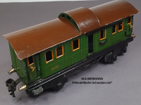 Märklin 18890 Spur 0, Blech Packwagen, 4-achsig, grün, Dach braun, 215 mm