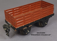 Märklin 19160 Spur 0, Blech, Offener Güterwagen, Bz. vor 1930, rotbraun, 130 mm