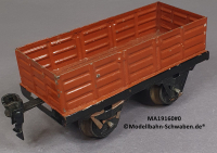 Märklin 19160 Spur 0, Blech, Offener Güterwagen, Bz. vor 1930, rotbraun, 130 mm