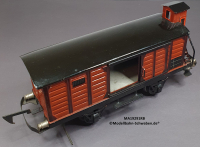 Märklin 19291 Spur 1, Gedeckter Güterwagen, BrHs., Schiebetüren, Angeltüren, rotbraun, 245 mm