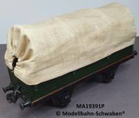 Märklin 19391P Spur 1, Blech, Planewagen mit Plane aus Stoff, dunkelgrün, Länge 245 mm