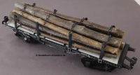 Märklin 1953 Spur 1, Stammholzwagen, Rungen, Ketten, 2 Drehgestelle, Bauzeit ca. 1926 bis 1932