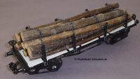 Märklin 1953 Spur 1, Stammholzwagen, Rungen, Ketten, 2 Drehgestelle, Bauzeit ca. 1926 bis 1932